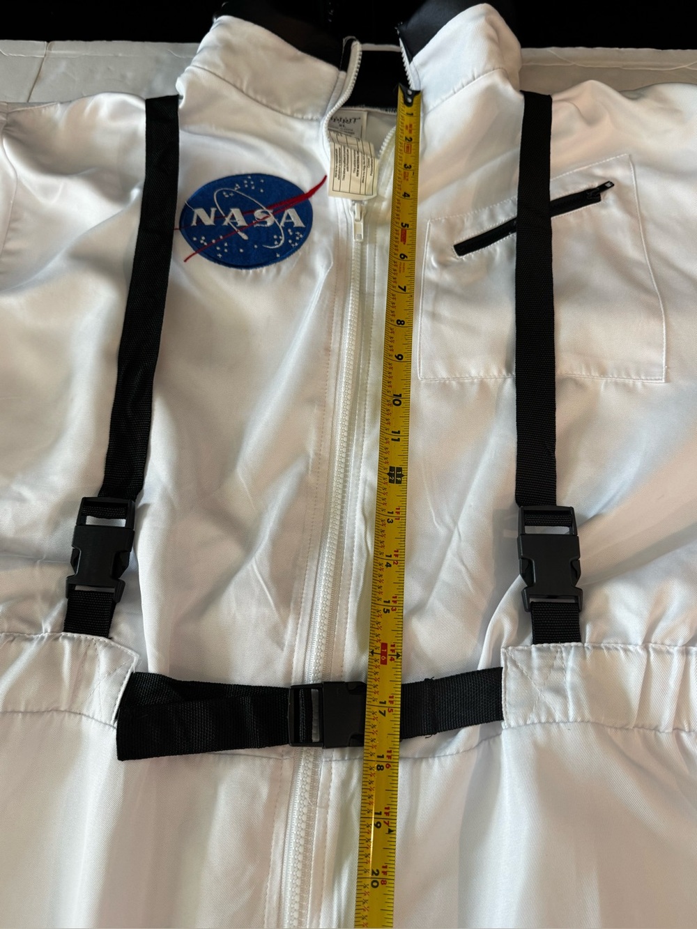 Spirit NASA Astronaut Costume, White Jumpsuit w/ Black Trim & Patches - Picture 12 of 16